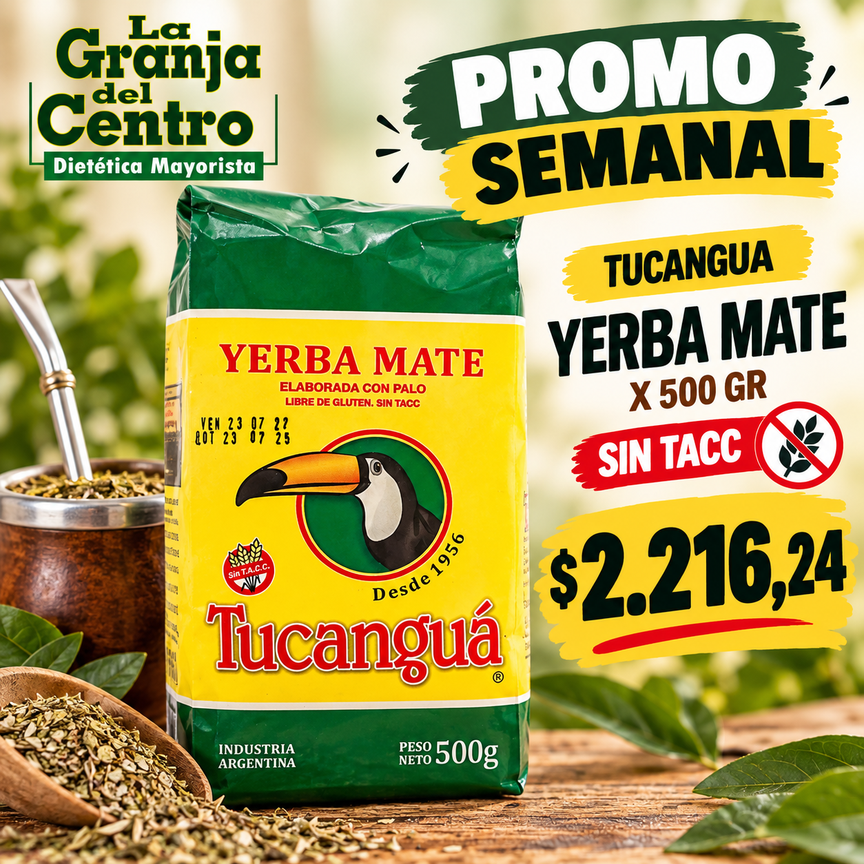 Ofertas y Promociones TUCANGUA - YERBA MATE X 500 GR AMARILLA promo semanal